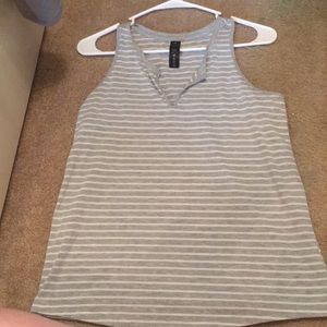 Grey and white workout tank-top